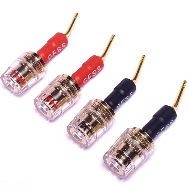 CNCESS CESS-162 Pin Banana Plug to 4mm Female Banana Jack/Speaker Wire, 4 Pack (Screw-Type to 4mm) - Image 1
